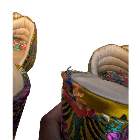 RAYE x‎ REVOLVE Monroe Mule Floral Gold Brocade Slide Mule Women's Size 8 - Picture 7 of 16